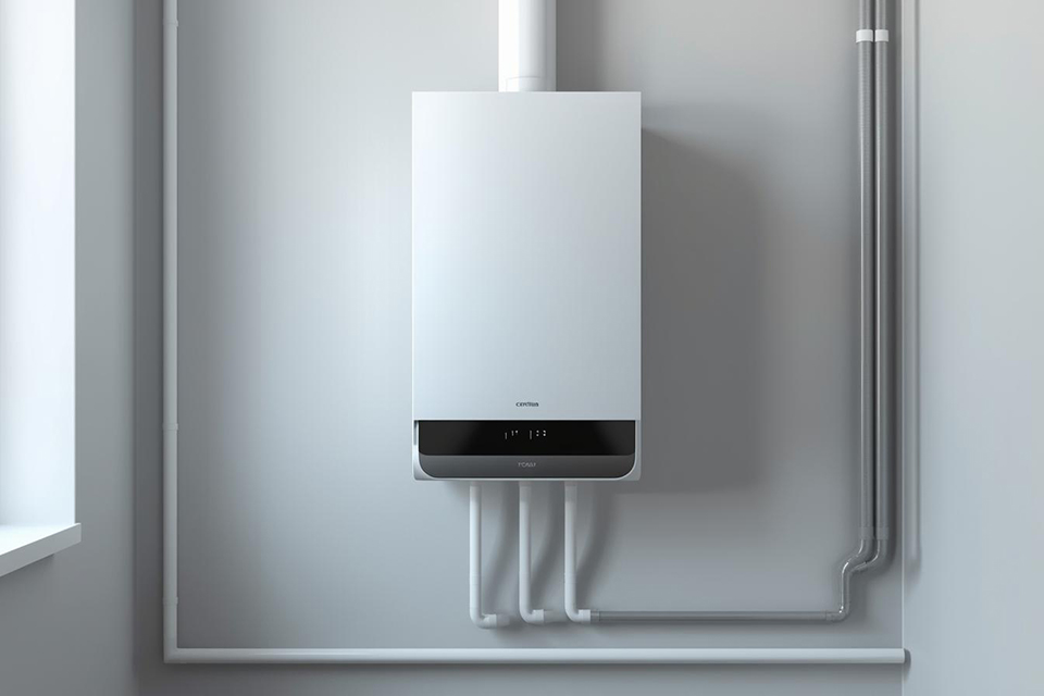 central heating boiler in a room2